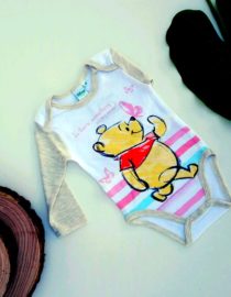 body winnie the pooh beige bambina a maniche lunghe