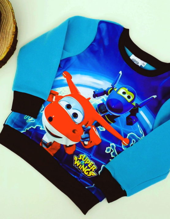 Maglione Super Wings bambino blu