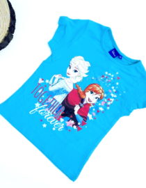 maglietta frozen bambina celeste a maniche corte