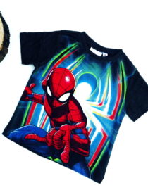 maglietta spiderman bambino grigio antracite a maniche corte