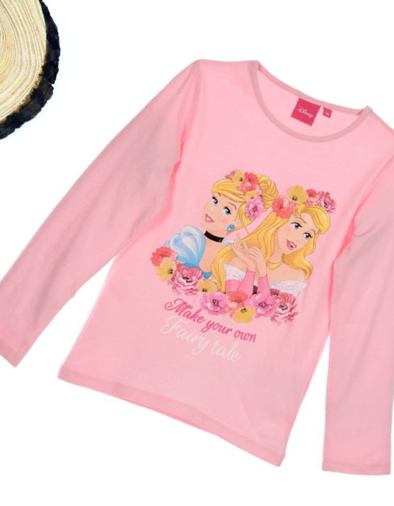 maglietta principesse disney bambina rosa pastello