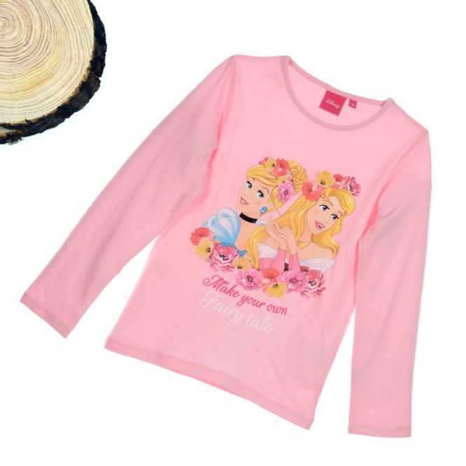 maglietta principesse disney bambina rosa pastello