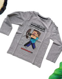 maglietta minecraft grigia bambino