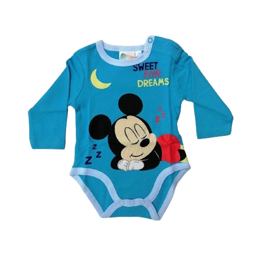 Body Topolino bambino blu a maniche lunghe