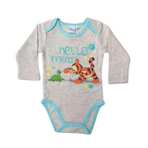 Body Winnie the Pooh bambino grigio a maniche lunghe